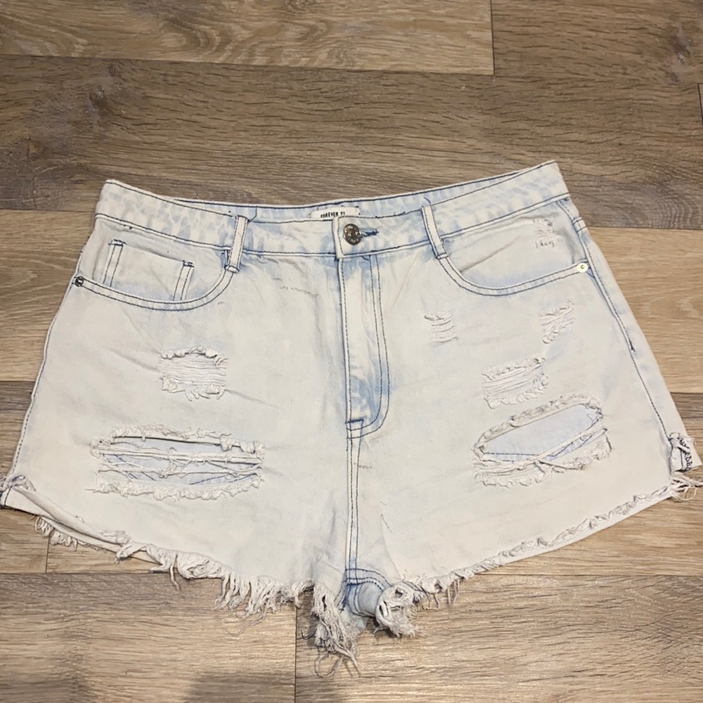 Distressed Denim Shorts